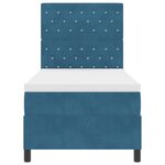 Lit avec sommier et matelas vidaXL Bleu foncé 90x200 cm Velours