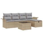 vidaXL Ensemble de canapé de jardin modulable 6 pièces avec coussins en rotin beige