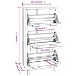 vidaXL Armoire à chaussures HAMAR Gris clair 59 5x35x117 cm Pin massif