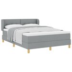Lit à ressort vidaXL avec matelas - Gris clair  140x200 cm  Tissu