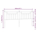 vidaXL Tête de lit métal noir 193 cm