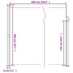 vidaXL Auvent latéral rétractable bleu 200x600 cm