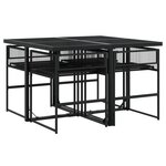 vidaXL Ensemble à manger de jardin coussins 5Pièces noir résine tressée