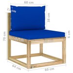 vidaXL Salon de jardin 7 Pièces avec coussins bois de pin imprégné