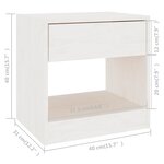 vidaXL Table de chevet Blanc 40x31x40 cm Bois de pin massif