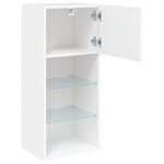 vidaXL Meuble TV avec lumières LED blanc 40 5x30x90 cm