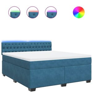 vidaXL Sommier à lattes de lit et matelas bleu 180x200 cm velours