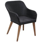 vidaXL Salon de jardin 9 Pièces avec coussins Résine tressée Noir
