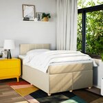 vidaXL Sommier à lattes de lit avec matelas crème 120x190 cm tissu