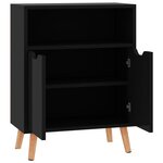 vidaXL Buffet noir brillant 60x30x72 cm bois d'ingénierie