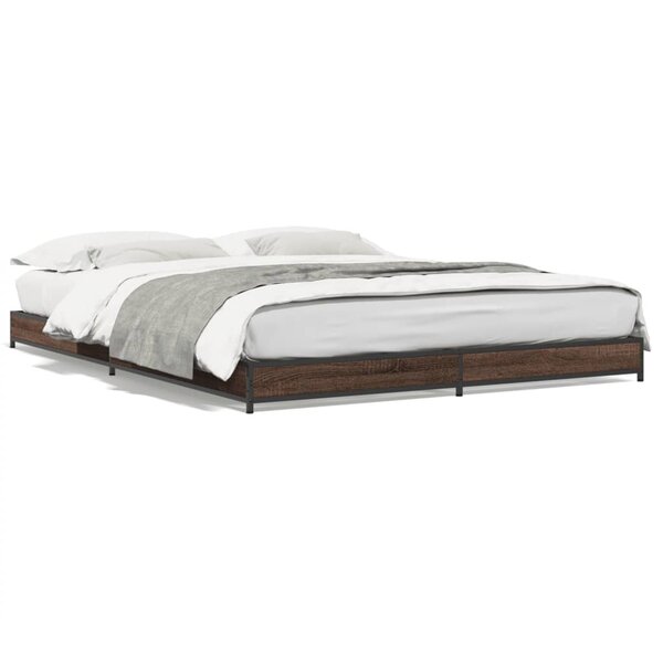 vidaXL Cadre de lit sans matelas chêne marron 135x190 cm