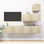 vidaXL Ensemble de meubles TV 4 Pièces Chêne sonoma Bois d'ingénierie