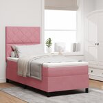 vidaXL Lit à Ressorts avec Matelas & LED Rose 90x190 cm en Velours
