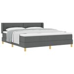 Lit avec sommier à ressorts vidaXL et matelas gris foncé 180x200 cm tissu
