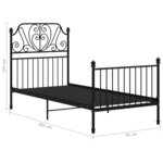 vidaXL Cadre de lit sans matelas noir métal 90x200 cm