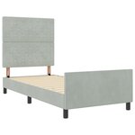Lit vidaXL Gris clair 100x200 cm en Velours