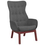 vidaXL Chaise de relaxation avec repose-pied Gris foncé Tissu