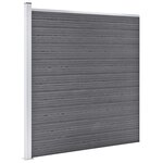 vidaXL Ensemble de clôture WPC 5 Carré + 1 Incliné 965 x 186 cm Gris
