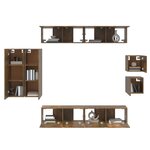 vidaXL Ensemble de meubles TV 8 Pièces Chêne fumé Bois d'ingénierie