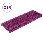 vidaXL Tapis d'escalier 15 Pièces 65x21x4 cm Violet