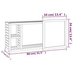 vidaXL Armoire à miroir 80x17x34 cm Bois massif de noyer