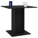 vidaXL Table à manger Noir 80x80x75 cm bois d'ingénierie