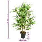 vidaXL Bambou artificiel 368 feuilles 80 cm vert
