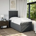 vidaXL Sommier à lattes de lit et matelas Gris foncé 90x190 cm Tissu