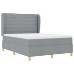 Lit à ressort box avec matelas Gris clair 140x200 cm Tissu