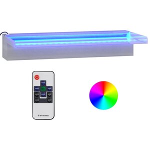 vidaXL Déversoir pour cascade avec LED RVB Inox 45 cm