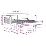 vidaXL Lit de jour avec gigogne et tiroirs sans matelas 100x200 cm