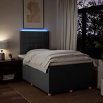 vidaXL Sommier à lattes de lit avec matelas gris foncé 120x190cm tissu