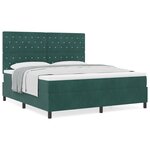 Lit à ressorts vidaXL avec matelas vert foncé super king en velours