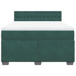 vidaXL Sommier à lattes de lit et matelas Vert foncé 140x200cm Velours