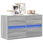 vidaXL Meuble TV mural avec lumières LED sonoma gris 80x31x45 cm