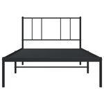 vidaXL Cadre de lit métal avec tête de lit noir 90x190 cm