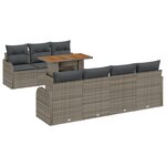 Ensemble de Canapé de Jardin 8 Pièces avec Coussins Gris en Rattan