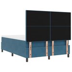 Lit à ressort vidaXL avec matelas bleu foncé 140x200 cm en velours