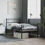 vidaXL Cadre de lit métal sans matelas avec pied de lit noir 80x200 cm