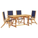 vidaXL Ensemble à manger de jardin 5Pièces bois d'acacia solide textilène