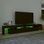 vidaXL Meuble TV avec lumières LED Noir 260x36 5x40 cm