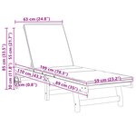 Chaises longues vidaXL 2 Pièces avec roulettes et coussins en acacia massif