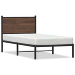 vidaXL Cadre de lit en métal avec tête de lit chêne marron 75x190 cm