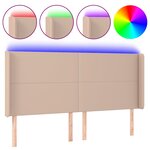vidaXL Tête de lit à LED Cappuccino 183x16x118/128 cm Similicuir