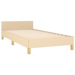 vidaXL Cadre de lit avec tête de lit Crème 90x190 cm Tissu