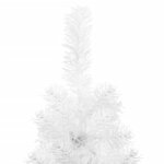 vidaXL Demi sapin de Noël artificiel mince avec support Blanc 150 cm