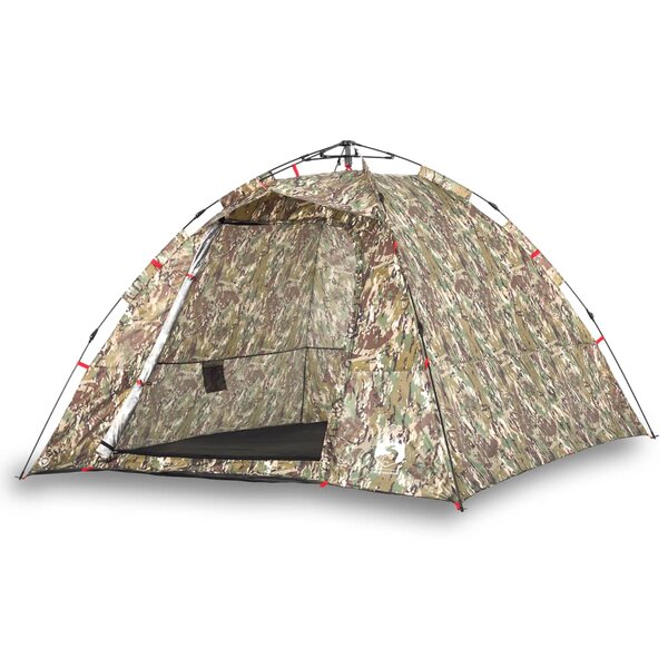 vidaXL Tente de pêche 4 personnes camouflage libération rapide