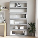 Bibliothèque vidaXL Grise Bois d'ingénierie 100 x 30 x 198 cm Étagère
