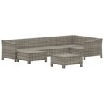 Salon de jardin meuble d'extérieur ensemble de mobilier 7 pièces avec coussins gris résine tressée 02_0017212