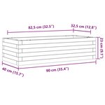 vidaXL Jardinière cire marron 90x40x23 cm bois de pin massif
